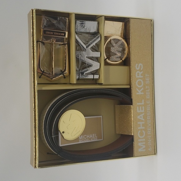 229- MICHAEL Michael Kors 6 In 1 Reversible Belt Set NWT - Picture 1 of 12